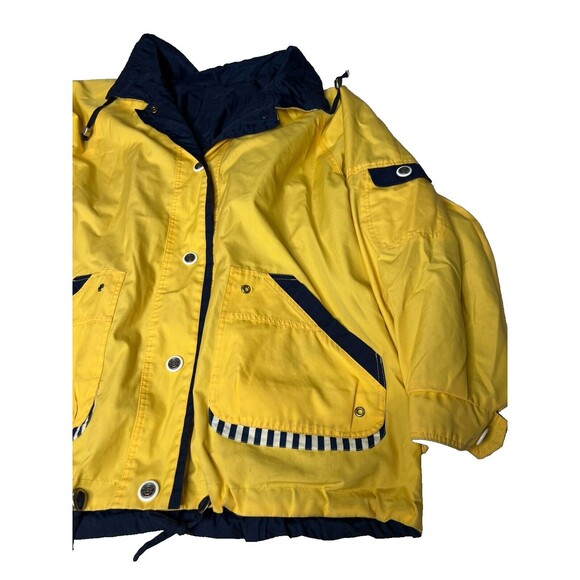 Vintage Men's Current Seen Reversible Windbreaker Jacket Navy Blue Yellow Size L - Picture 10 of 13